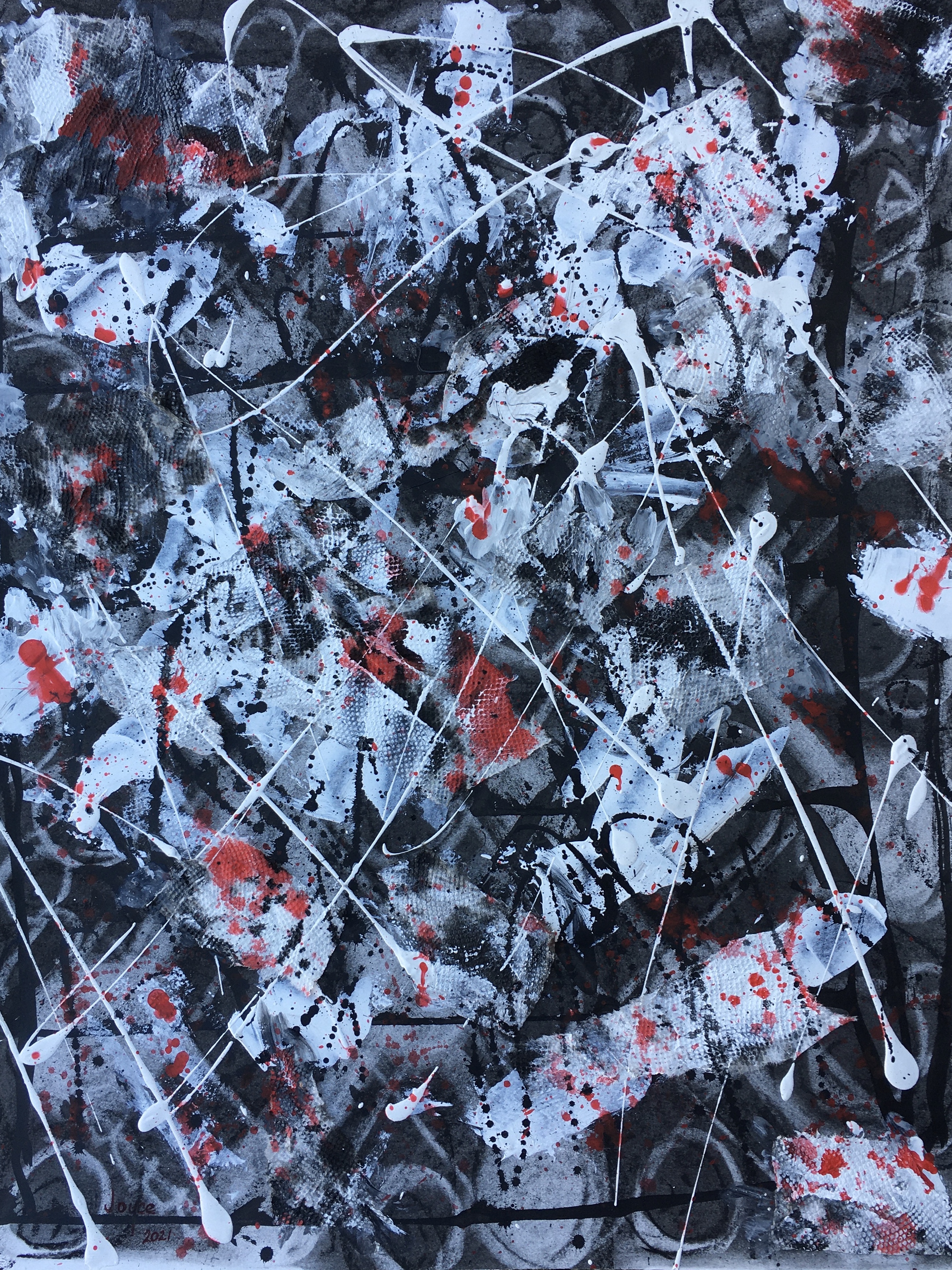 Black & White & Red All Over - Original art by Joyce Frederick