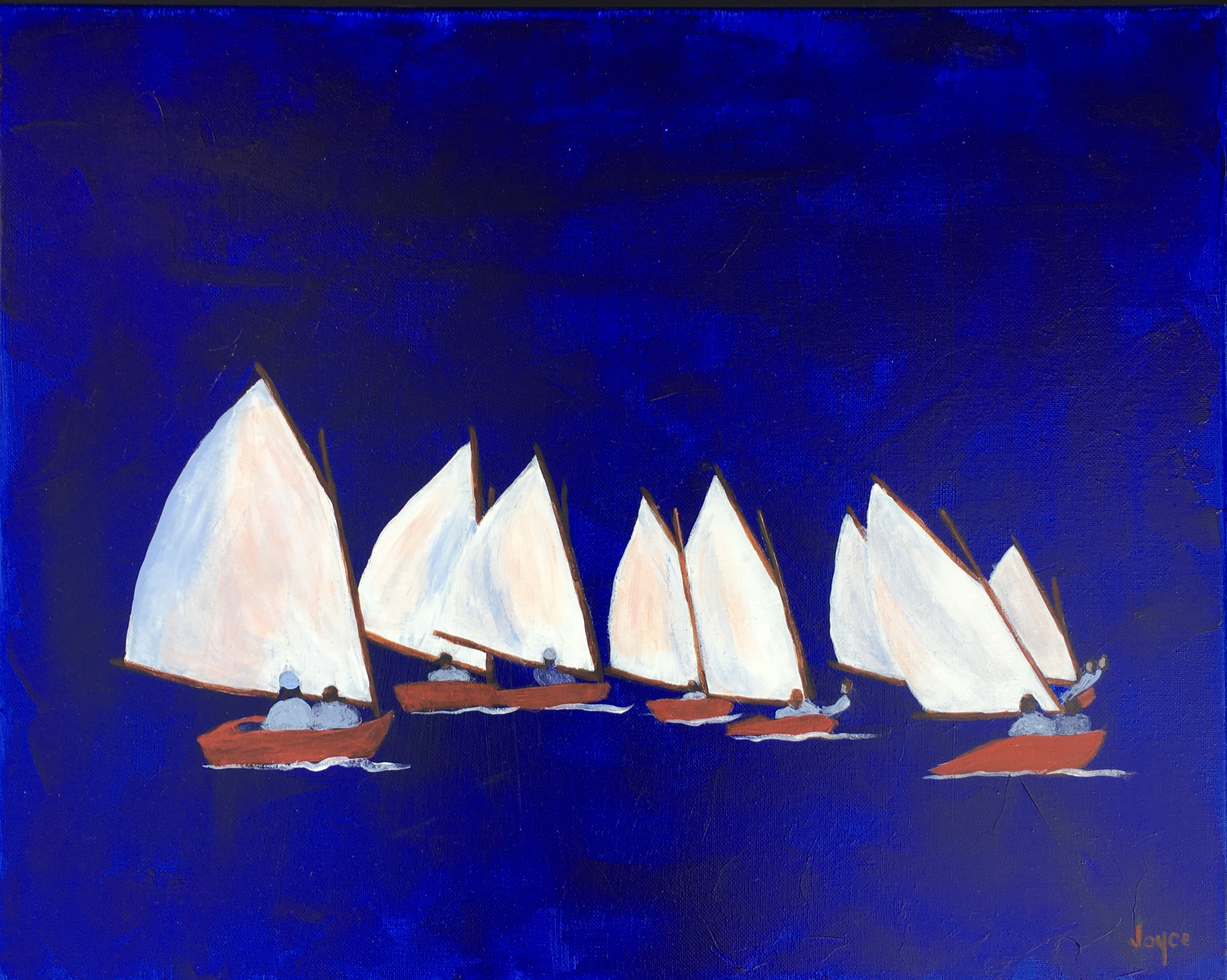 Cotuit Skiffs - Acrylic painting by Joyce Frederick