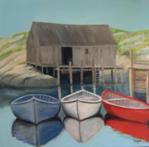 Patriotic Dories - Painting by Joyce Frederick