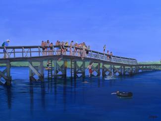 Sandwich Boardwalk - painting by Joyce Frederick