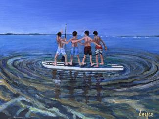 Millway Beach Boys - painting by Joyce Frederick